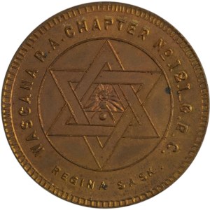 Canada Regina Saskatchewan Wascana R.A. Chapter No. 121 Masonic One Penny Token