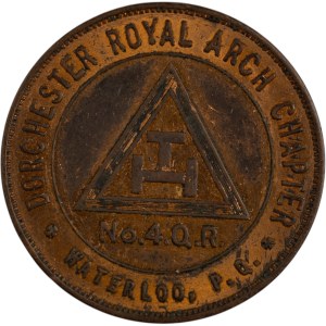 Canada Waterloo Ontario Dorchester Royal Arch Chapter No. 4 Masonic One Penny Token