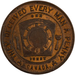 Canada Waterloo Ontario Dorchester Royal Arch Chapter No. 4 Masonic One Penny Token