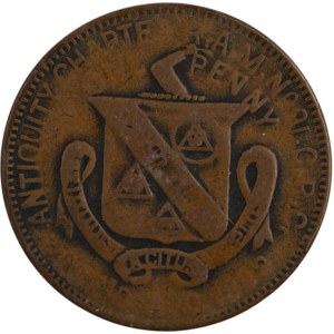 Canada Toronto Ontario Antiquity Chapter No. 91 Masonic One Penny Token
