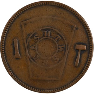 Canada Toronto Ontario Antiquity Chapter No. 91 Masonic One Penny Token