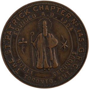 Canada Toronto Ontario St. Patricks Chapter No. 145 Masonic One Penny Token
