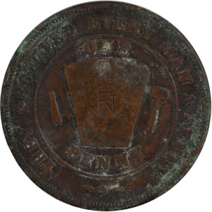 Canada Sarnia Ontario Wawanosh Royal Arch Chapter No. 15 Masonic One Penny Token