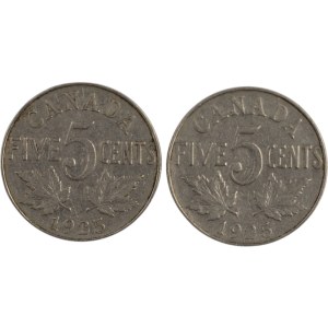 Canada 1925 5 Cent (2 Pieces)