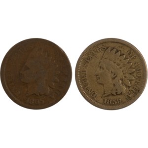 Stati Uniti 1859 e 1865 centesimi indiani (2 pezzi)