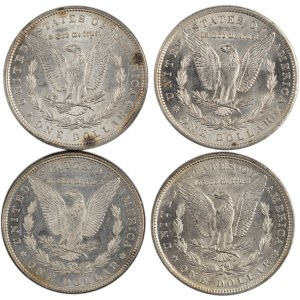 United States 1883-1897 Morgan Silver Dollars (4 Pieces)