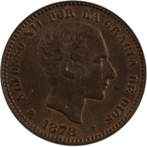 Spain 1878 OM 5 Centimos
