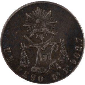 Mexico 1872 Do Pt Silver 1 Peso Key Date