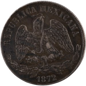 Mexico 1872 Do Pt Silver 1 Peso Key Date