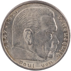 Germany 1936 A Silver 5 Mark
