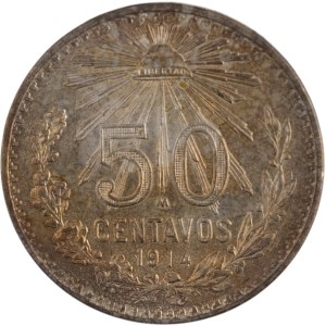 Mexico 1914 Silver 50 Centavos