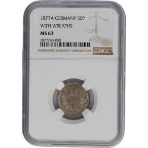 Germany 1877 A Silver 50 Pfennig