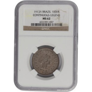 Brazil 1913 Silver 1000 Reis