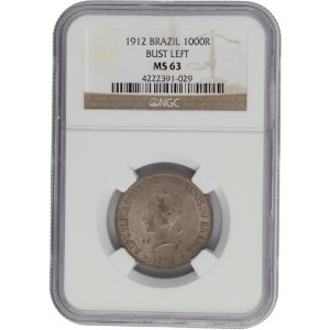 Brazil 1912 Silver 1000 Reis