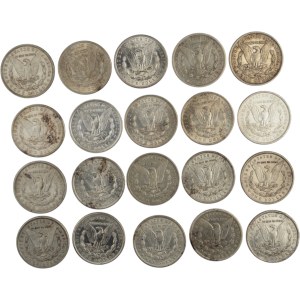 Stati Uniti 1882 - 1900 Lotto di dollari d'argento Morgan (20 pezzi)