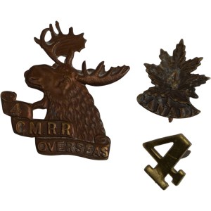 Canada 4th Canadian Mounted Rifles Regiment Lot (3 Pieces)