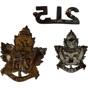 Canada 215th Infantry Battalion Cap & Collar Badge (3 Pieces)