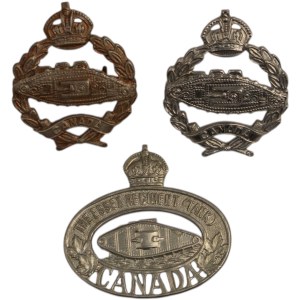 Canada WWII Tank Cap Badges (3 Pieces)
