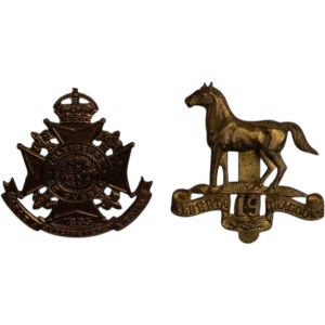 Canada Voltigeurs de Quebec, 19th Alberta Dragoons Cap Badges (2 Pieces)