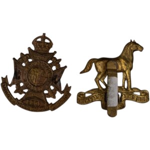 Canada Voltigeurs de Quebec, 19th Alberta Dragoons Cap Badges (2 Pieces)