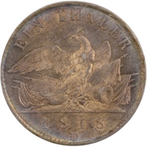 Germany 1818 D Prussia Silver 1 Thaler