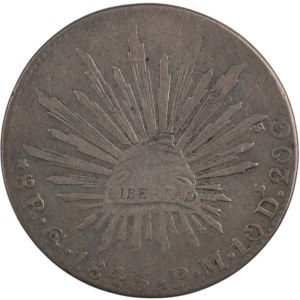 Mexico 1843 Go PM Silver 8 Reales