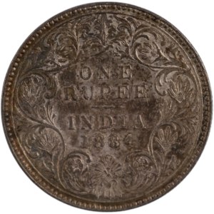 India 1884 India Britannica Argento 1 Rupia