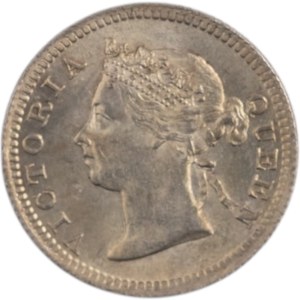 Hong Kong 1901 Silver 5 Cents