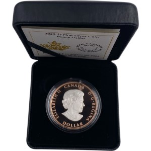 Canada 2023 $1 Peace Dollar placcato in oro rosa, moneta d'argento puro da 1 oz.