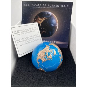Barbade 2023 $5 Planet Earth : Pièce de 3 oz en argent pur émaillé bleu phosphorescent