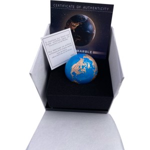 Barbade 2023 $5 Planet Earth : Pièce de 3 oz en argent pur émaillé bleu phosphorescent