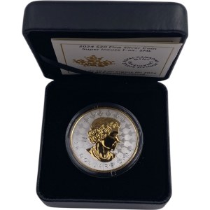 Canada 2024 $20 Super Incuse 1oz Argent Feuille d'Erable