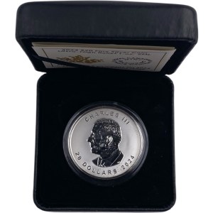 Canada 2024 $20 Ultra High Relief 1oz Silver Maple Leaf Pure Silver Coin