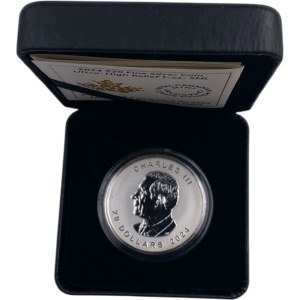 Canada 2024 $20 Feuille d'érable en argent 1oz en ultra haut relief Pièce en argent pur