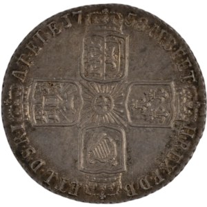 Great Britain 1758/7 Silver 6 Pence