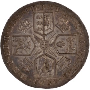 Srebrne szylingi Wielkiej Brytanii z 1787 r.