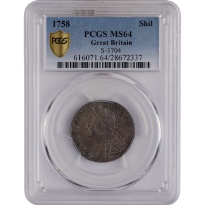 Great Britain 1758 Silver Shilling