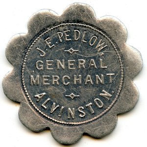 Kanada Alvinston Lambton Co. Ontario J.E. Pedlow Merchant Token 24-C-C
