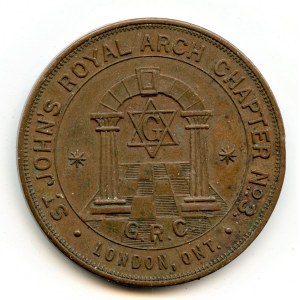 Canada London Middlesex Co. Ontario. Masonic Token