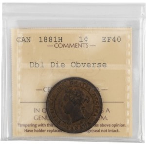Canada 1881H 1 Cent doppio dado dritto