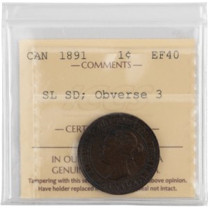 Canada 1891 SL SD 1 Cent Dritto 3