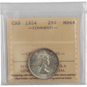 Canada 1954 25 Cent