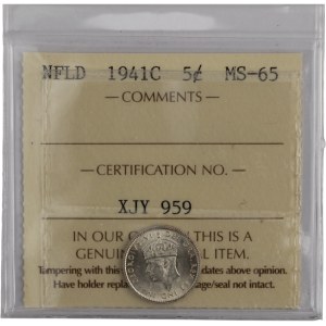 Canada Newfoundland 1941C 5 Cent