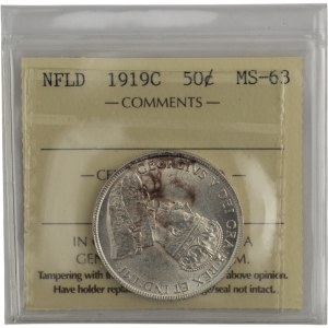 Canada Newfoundland 1919C 50 Cent