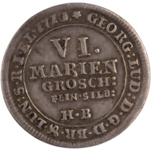 Germany 1711/0 HB Brunswick-Lüneburg-Calenberg-Hannover Silver 6 Mariengroschen