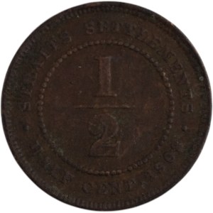 Straits Settlements 1908 1/2 Cent