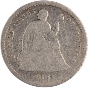Stati Uniti 1863 Mezza Dime d'Argento Basso Mintage