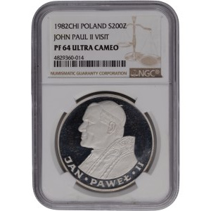 Poland 1982 Silver 200 Złotych John Paul II - Proof Strike