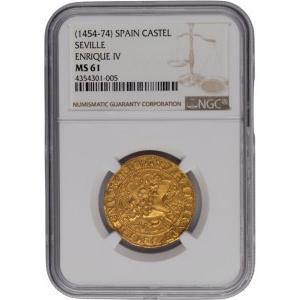 Espagne 1454-74 Or Castellano ND Henri IV Séville Monnaie