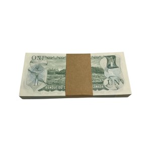 Canada 1973 $1 Bundle 100 Banknotes in Sequence